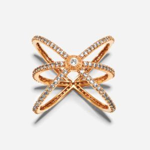 💍 HENRI BENDEL LUXE PAVE ORBITAL CUFF RING SZ 6/7